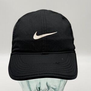 Nike Featherlight Dri-Fit Hat OSFM Adjustable Black Strapback Cap Lightweight